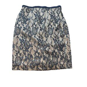 The Limited SZ 2 Navy Lace Overlay Satin Skirt Coquette Fairy Core Cute Goth Y2K